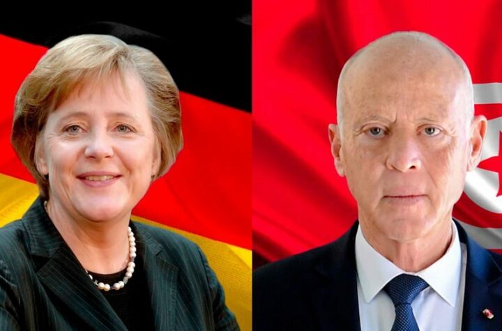 الرئيس التونسي قيس سعيّد والمستشارة الألمانية أنغيلا ميركل